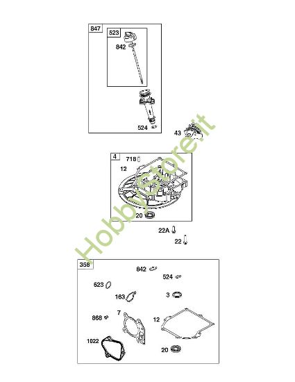 E - COPERTURA CARTER MOTORE/GRUPPO COPPA E LUBRIFICAZIONE B&S - 08 €¦ 08P502-0130-H1 brand Stihl